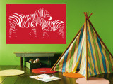 Red Zebra Wall Mural by Avalisa 