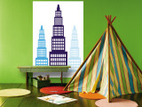 Blue Skyscrapers Mural por Avalisa Blue Skyscrapers Mural por Avalisa