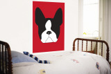 Red Boston Terrier Wall Mural by Avalisa 