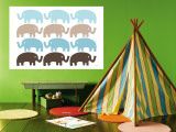 Brown Elephant Family Wall Mural by Avalisa 