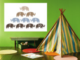 Brown Counting Elephants Wall Mural by Avalisa 
