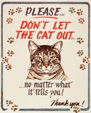 Hauser--Cat Out Plaque en métal