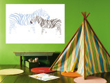 Blue Zebra Wall Mural by Avalisa 