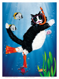 Snorkel Kitty Poster par Peter Powell