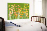 Green Wild Flowers Wall Mural by Avalisa 