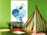 Blue Rainbow Snails Wall Mural by Avalisa 
