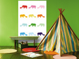 Rainbow Rhinos Wall Mural by Avalisa 