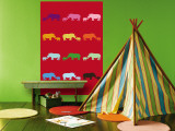 Red Rainbow Rhinos Mural por Avalisa Red Rainbow Rhinos Mural por Avalisa
