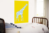 Yellow Giraffe Wall Mural by Avalisa 