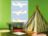 Blue Planes Wall Mural by Avalisa 