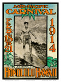 Mid Pacific Carnival 1914, Honolulu, Hawaii, Featuring Duke Kahanamoku Poster