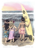 Surf Keikis, (Children) Print by Himani 