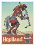 Santa Fe Railroad, Hopiland, Native American Hopi Indian, Arizona, 1940s Posters by Don Perceval