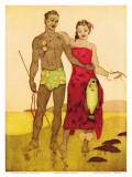 Fisherman, Royal Hawaiian Hotel Menu Cover c.1950s Print by John Kelly