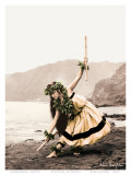 Pua with Sticks, Hawaiian Hula Dancer Posters par Alan Houghton