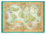 Maui Discovered, Vintage Map of Maui, Hawaii Prints by Dave Stevenson