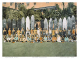 Duke Kahanamoku and Surfing Friends c.1930 Prints by Deanna Benatovich