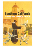 United Airlines Southern California, Spanish Mission, 1960s Prints by Stan Galli