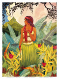 Hawaii Nei, Hula Moons Book Illustration, c.1930 Prints by Don Blanding