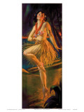 Firelight Hula, Hawaiian Pin-up Girl, c.1920s Prints by Gene Pressler