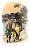 Young Sweethearts, Hand Colored Photo of Hawaiian Children Poster by Himani 