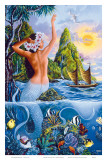 Wahine from the Sea, Hawaiian Mermaid Poster par Warren Rapozo