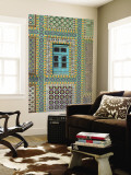 Tiling Round Blue Window, Shrine of Hazrat Ali, Mazar-I-Sharif, Afghanistan Wall Mural by Jane Sweeney