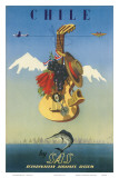 Scandinavian Airlines Chile, Gaucho Guitar, c.1951 Posters par De Ambrogio 