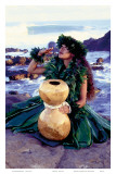 Grateful, Hula Girl with Ipu Drum, Hawaii Posters by Ronald Laes