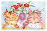 Two Cat Companions Posters by Esther Szegedy Two Cat Companions Posters by Esther Szegedy