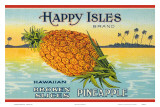 Happy Isles Brand, Pineapple Can Label, c.1930s Prints Happy Isles Brand, Pineapple Can Label, c.1930s Prints