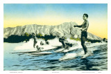 Sea Gods, Surf Riders at Waikiki, Hawaii c.1930 Affiches par Frank S. Warren
