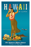 Hawaii By Clipper, Pan American Airways, Hula Girl, c.1950 Posters by Atherton 