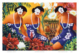 Silent Preparation, Hawaiian Hula Dancers Affiches par Warren Rapozo