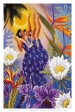 The Blossoms are Opening, Hawaiian Hula Dancers Affiche par Warren Rapozo