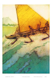 Big Surf At Waikiki, Royal Hawaiian Hotel Menu Cover c.1950s Prints by John Kelly