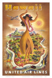 United Airlines, Hula Dancer Plakater United Airlines, Hula Dancer Plakater