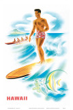 Matson Lines to Hawaii, Surfer and Outrigger, c.1940s Posters by Frank MacIntosh