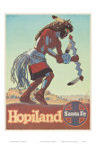 Santa Fe Railroad, Hopiland, Native American Hopi Indian, Arizona, 1940s Art par Don Perceval