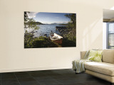 Boat on Lake Kilpisjarvi, Kilpisjarvi, Arctic Circle, Lapland, Finland Wall Mural by Doug Pearson