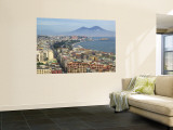 Mt. Vesuvius and View over Naples, Campania, Italy Wall Mural by Walter Bibikow
