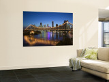 Australia, Queensland, Brisbane, Story Bridge with Riverside Centre Highrises Wall Mural by Walter Bibikow