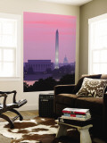 Lincoln and Washington Memorials and Capitol, Washington D.C. Usa Wall Mural by Walter Bibikow