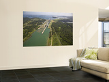 Panama, Panama Canal, Container Ships in Gatun Locks Wall Mural by Jane Sweeney