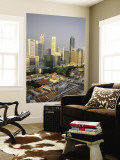 City Skyline and Chinatown Rooftops, Singapore Mural por Steve Vidler