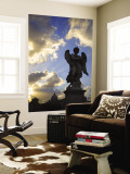 Sant' Angelo Bridge Detail and St. Peter's Basilica, Rome, Italy Wall Mural by Doug Pearson