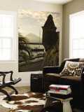 Harbour with Volcanic Island of Pico Beyond, Horta, Faial Island, Azores, Portugal Mural por Alan Copson