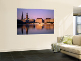 City Skyline and Binnenalster Lake, Hamburg, Schleswig-Holstein, Germany Wall Mural by Steve Vidler