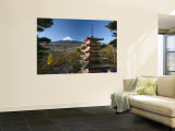 Mount Fuji and Temple, Fuji-Hakone-Izu National Park, Japan Wall Mural by Gavin Hellier