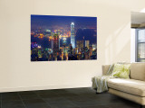 Victoria Harbour and Skyline from the Peak, Hong Kong, China Reproduction murale géante par Michele Falzone